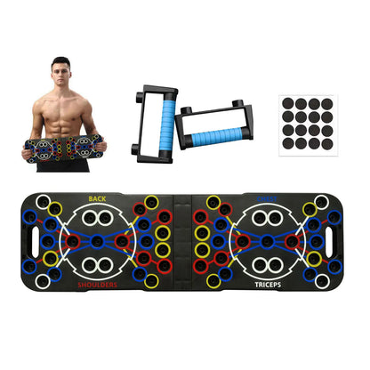 Multi-Functional Home Workout Equipment ABS Foldable Fitness Floor Chest Muscle Exercise Pushup Bar Arm Strength Board Black