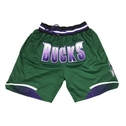 Embroidery Basketball Shorts Retro Sweat Vintage Bulls Magic Heat All Star Basketball Wear Shorts Zipper Pockets Just Men Don
