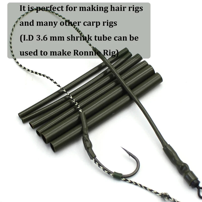 30PCS Carp Fishing Accessories Heat Shrink Tubes Rubber Sleeves Heating Shrink Tubing for Carp Ronnie Rigs Croase Fishing Tackle