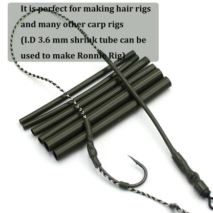 30PCS Carp Fishing Accessories Heat Shrink Tubes Rubber Sleeves Heating Shrink Tubing for Carp Ronnie Rigs Croase Fishing Tackle