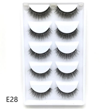 5 Pairs Multipack Faux 3D Mink Hair False Eyelashes Handmade Fluffy Long Lashes Nature Long Eye Makeup Tools Eye Lashes H13/S19
