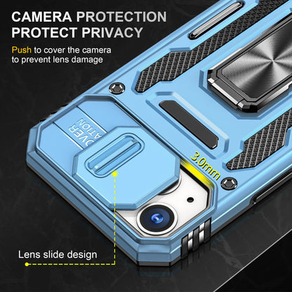 LeYi New Design Armor Shockproof Accessories With Ring Holder Slider Camera Protector Cell Phone Case for Iphone 14 Pro Max