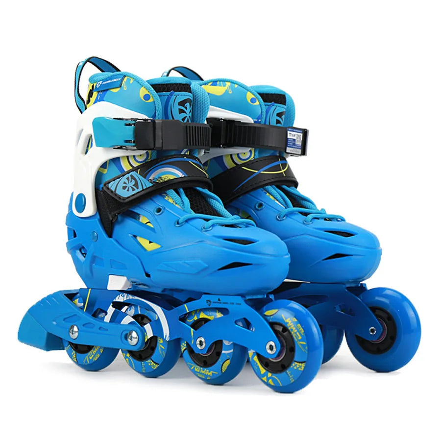 Original Flying Eagle S5S Junior Slalom Inline Skates Child Size Adjustable Roller Skating Shoes Kids Free Skating Patines