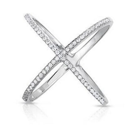 Choucong Lovers Cross Promise Ring 925 Sterling Silver Pave AAAAA Zircon Cz Engagement Wedding Band Rings for Women Jewelry
