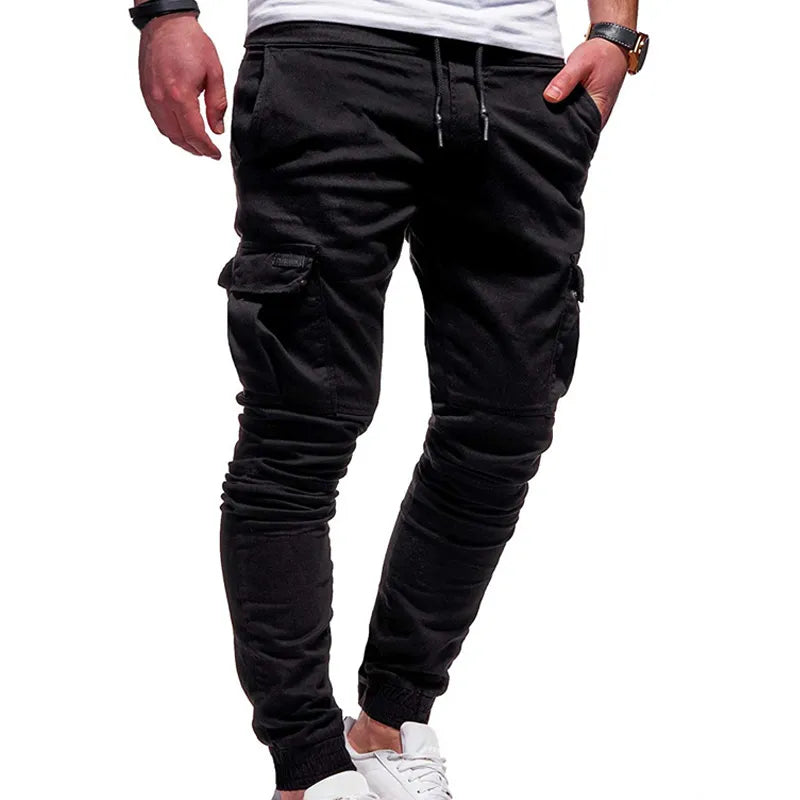 Men's Oversize Pants 2025 New Casual Solid Cargo Pants Men Trousers Drawstring Elastic Waist Joggers Men Sweatpants Streetwear