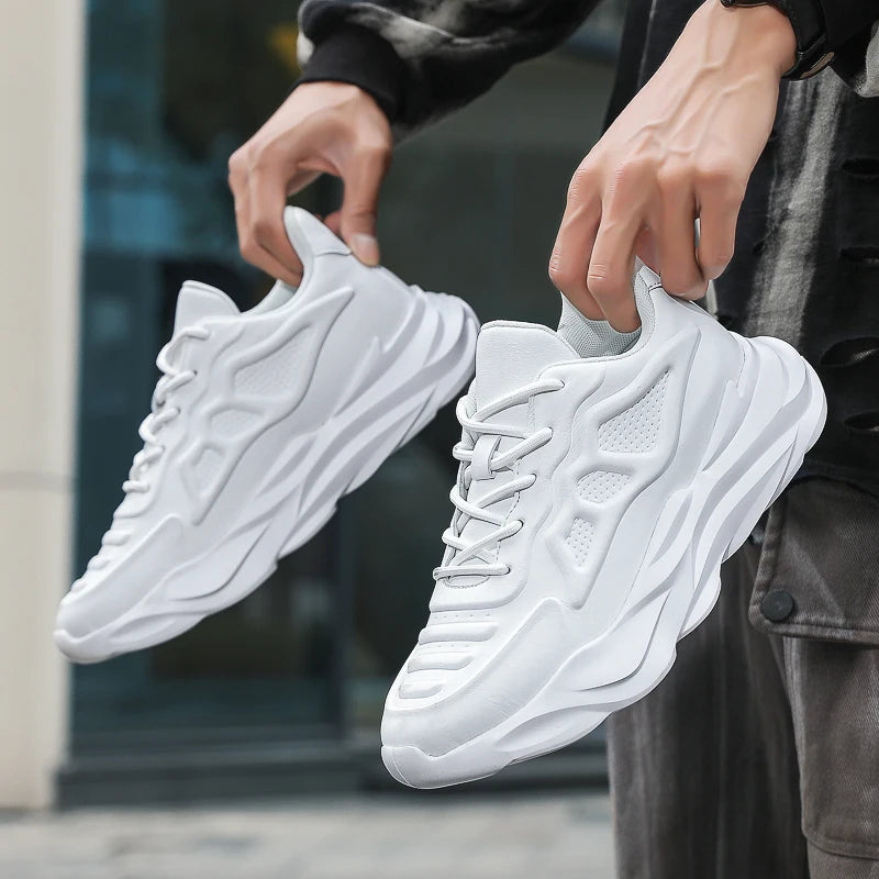 New Men's Breathable Sneakers Elevator Shoes Invisible Inner Height Increasing 7CM Summer Tennis Men Sports Shoes Heighten Shoes