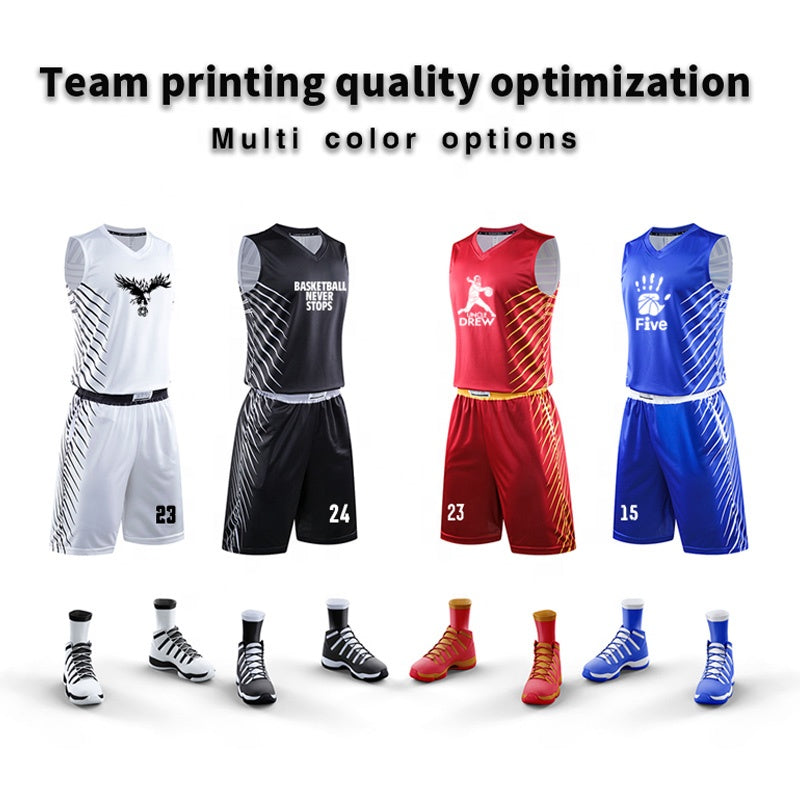 Hot Selling Sublimation Uniform Design Color Red Mens Basketball Jersey Custom