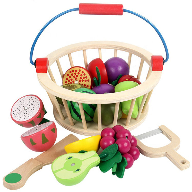 Baby Toys 2-4 Year Simulation Wooden Fruit Vegetable Food Cutting Pretend Play Preschool Kids Toys 2023 Educational Toy