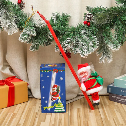 Dropshipping Santa Claus Musical Climbing Rope Ladder Electric Musical Toy Ornaments for Holiday Season MOQ 1 Piece