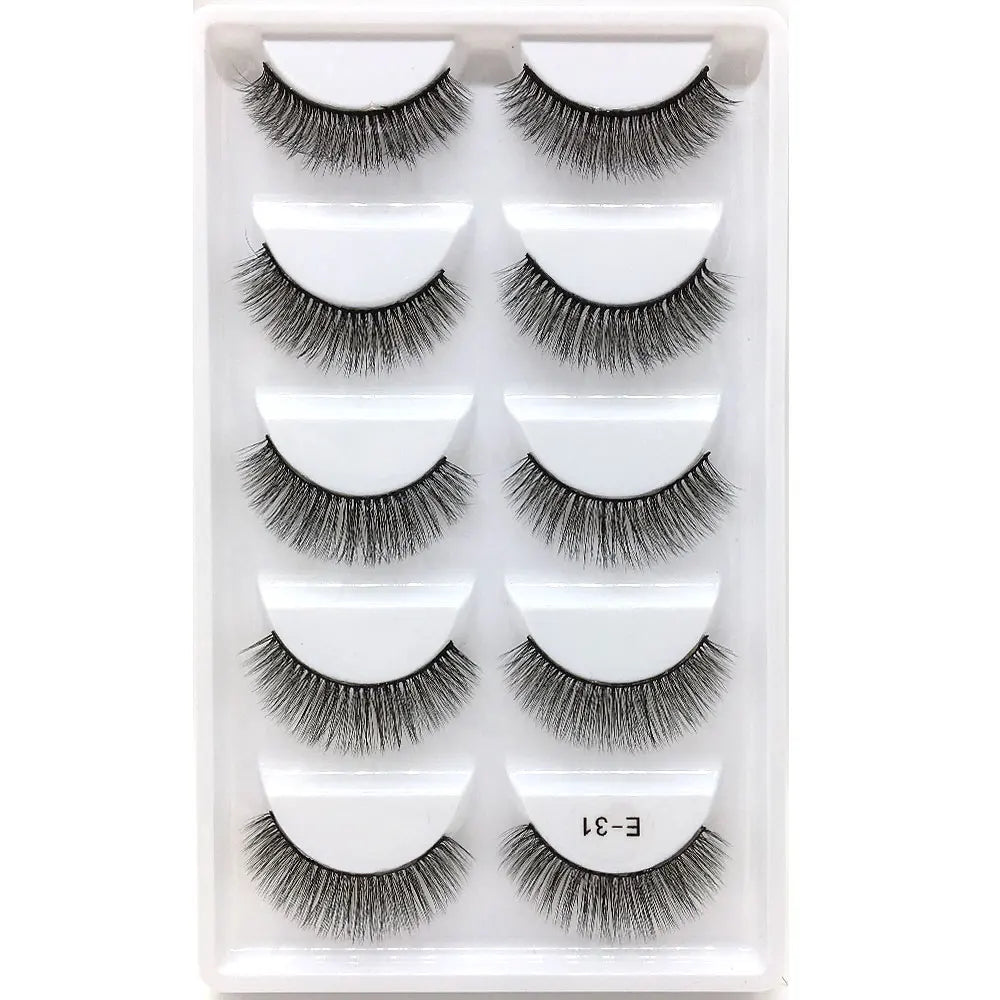 5 Pairs Multipack Faux 3D Mink Hair False Eyelashes Handmade Fluffy Long Lashes Nature Long Eye Makeup Tools Eye Lashes H13/S19