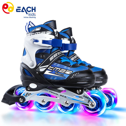 EACHkids Inline Roller Skates Shoes 4 PU Wheels Flashing Skates Wholesale for Kids Beginner