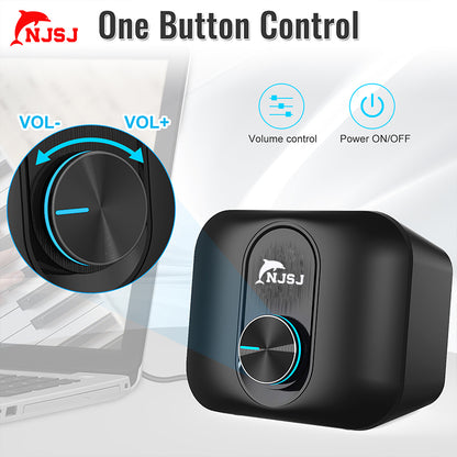 NJSJ 3W 2.1 RGB Computer Speaker With Subwoofer Great for Multimedia Laptop or PC Computers Perfect for Music Movies and Gaming