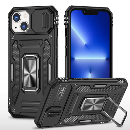 LeYi New Design Armor Shockproof Accessories With Ring Holder Slider Camera Protector Cell Phone Case for Iphone 14 Pro Max