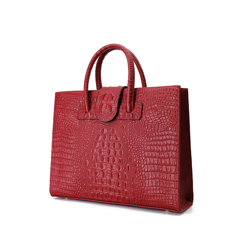 Two Sizes Scale Embossed Pattern Handbags Ladies New Trend Elegant Bags Shoulder Real Leather Handbag Fashion Womens Handbag