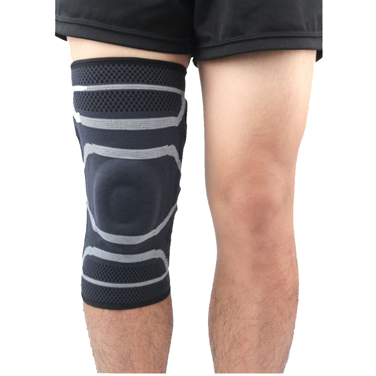 Custom Logo Breathable Basketball Athletic Sports Running Jogging Climbing Compression Silicone Knee Pad