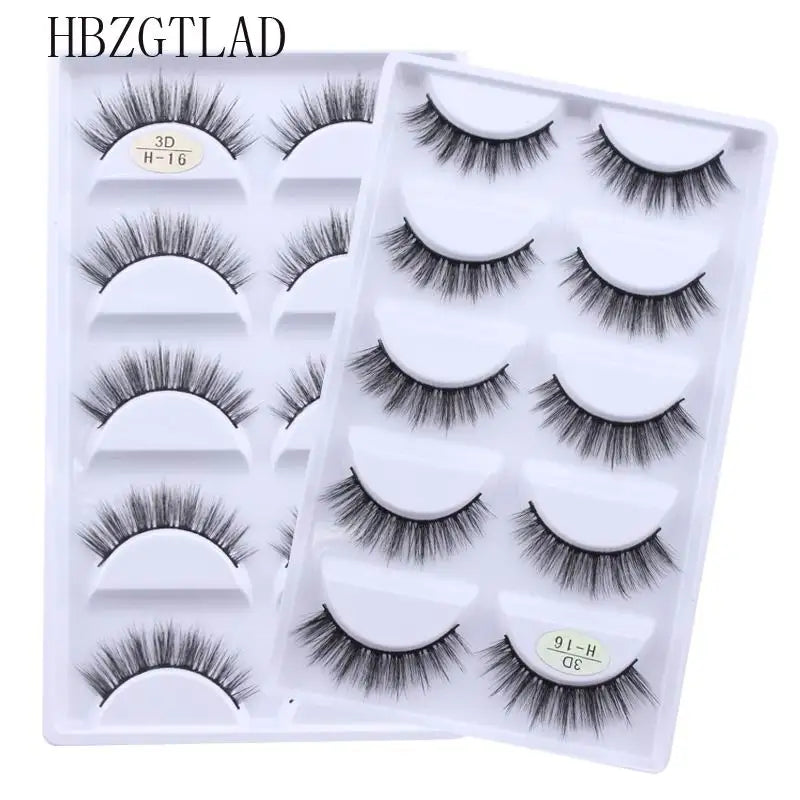 5 Pairs Multipack Faux 3D Mink Hair False Eyelashes Handmade Fluffy Long Lashes Nature Long Eye Makeup Tools Eye Lashes H13/S19