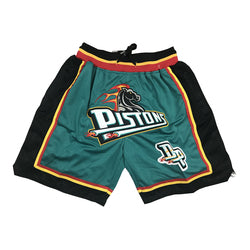 Embroidery Basketball Shorts Retro Sweat Vintage Bulls Magic Heat All Star Basketball Wear Shorts Zipper Pockets Just Men Don