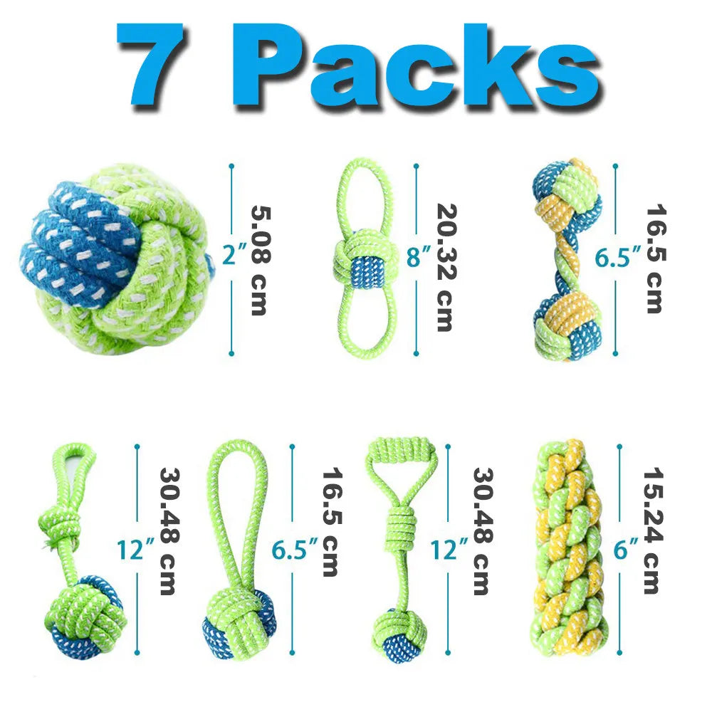 12Pcs Large Dog Toy Sets Chew Rope Toys for Dog Chewing Toys for Dog Outdoor Teeth Clean Toy for Big Dogs Juguete Para Perros