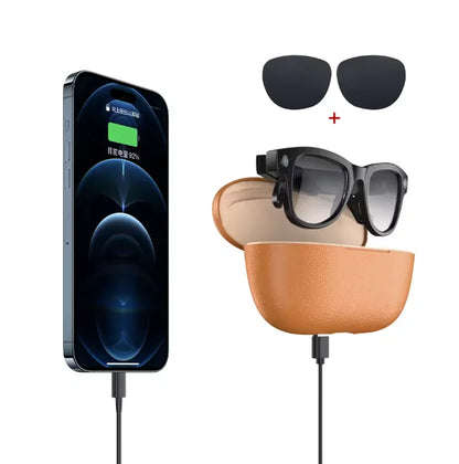 US Stock GS5 MAX AI Smart Glasses 8MP Camera GPT Translation Charging Case Wifi Transfer Music Palayer Smart Sunglasses 2026