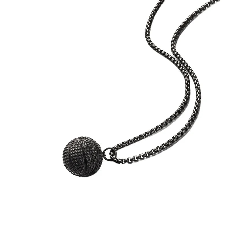 Craft Wolf Stainless Steel Jewelry Men Basketball Shape Necklace