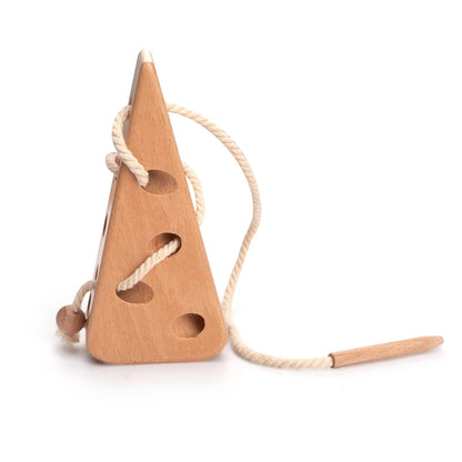 Baby Montessori Toys Activity Wooden Cheese Toys Travel Lacing Game  Early Learning Education Toys Montessori Teaching Aids Toy