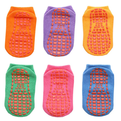 6 Pairs/Lot 0 to 6 Yrs Cotton Children's Anti-Slip Boat Socks for Boys Girl Low Cut Floor Kid Sock With Rubber Grips Four Season