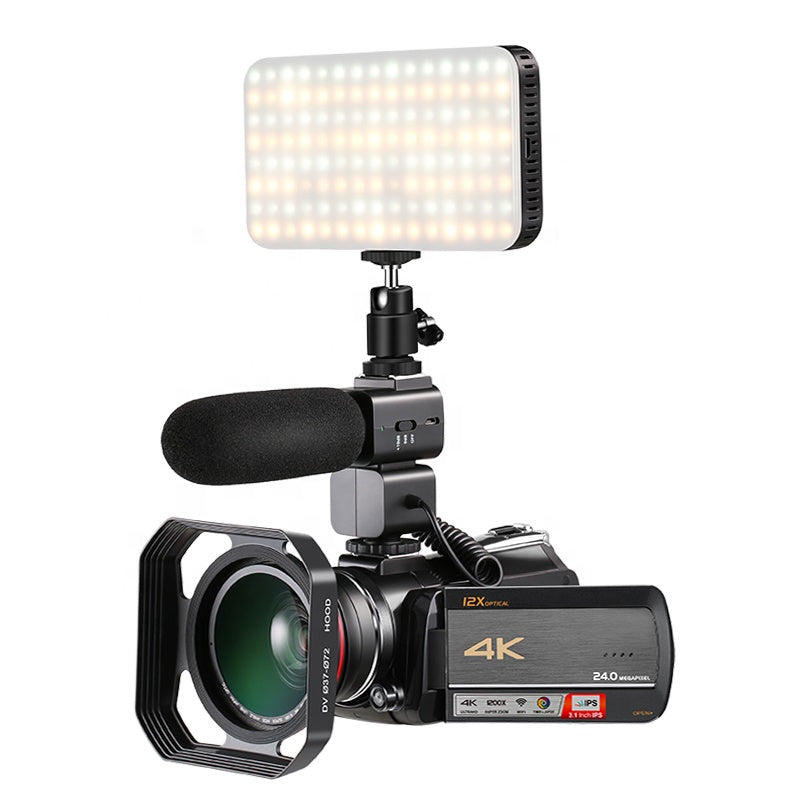 4K Professional 12X Optical Zoom Digital Camcorder WiFi Camera 3.1 Inch  IPS Touch Screen Video Camera ORDRO AC5