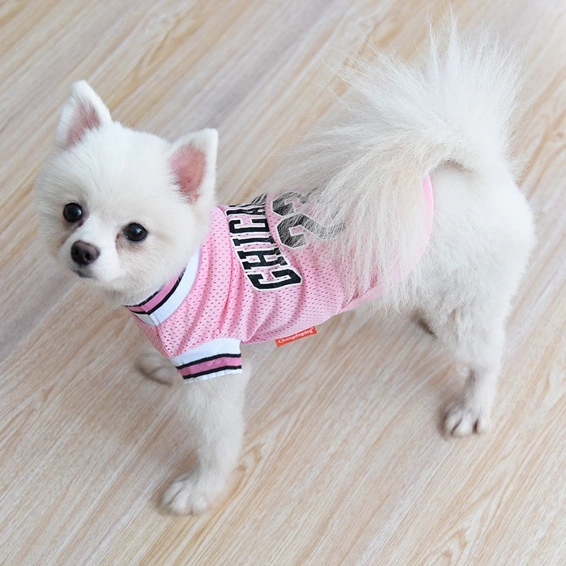 Pet Apparel Designer Dog Clothes Wholesale Tshirt Sports Suit Dog Basketball Jersey Dog Summer Clothes