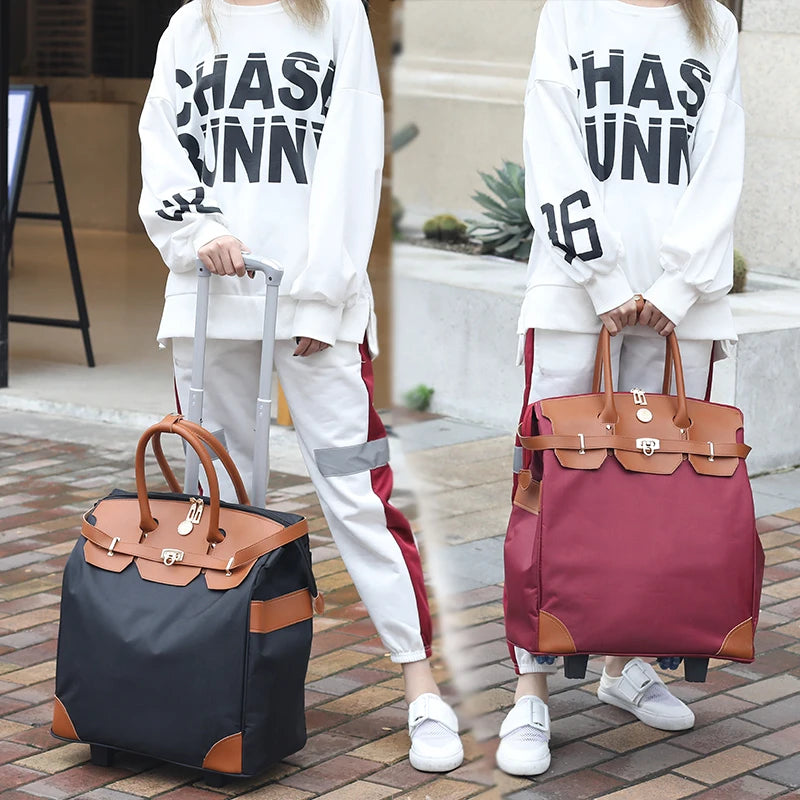 Women Travel Luggage Rolling Bags Women Carry on Hand Luggage Travel Trolley Bag Rolling Luggage Bags for Travel Bag on Wheels