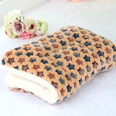 Winter Warm Pet Dog Soft Cushion Large Print Flannel Cotton Mattress Cat Pet Mat Bed Pad Rug Cartoon Printed Cat and Dog Pad
