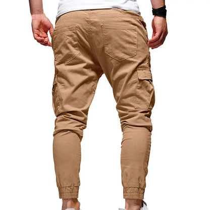 Men's Oversize Pants 2025 New Casual Solid Cargo Pants Men Trousers Drawstring Elastic Waist Joggers Men Sweatpants Streetwear