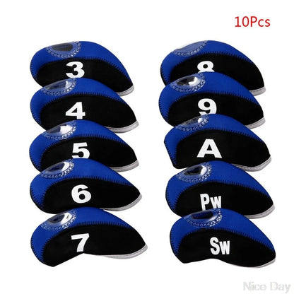 9/10/12Pcs Portable PU Golf Club Iron Head