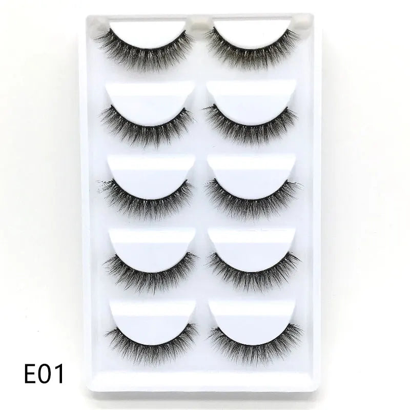 5 Pairs Multipack Faux 3D Mink Hair False Eyelashes Handmade Fluffy Long Lashes Nature Long Eye Makeup Tools Eye Lashes H13/S19