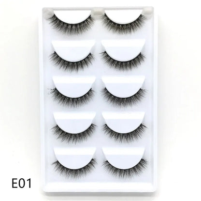 5 Pairs Multipack Faux 3D Mink Hair False Eyelashes Handmade Fluffy Long Lashes Nature Long Eye Makeup Tools Eye Lashes H13/S19