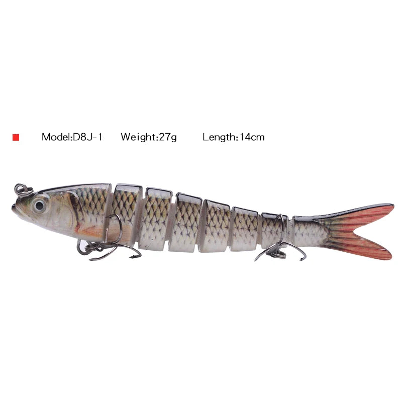 Fishing Bait Sinking Wobblers Fishing Tools 14cm28g17g Fishing LurefiShing Gaccessories  8 Segment Hard Lures for Fishing Lure