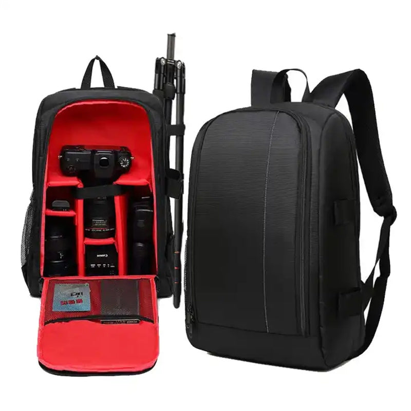 Dual Shoulder Camera Bag,Waterproof Compact Camera Bag Suitable for Canon Nikon Sony SLR Digital SLR Camera Backpack