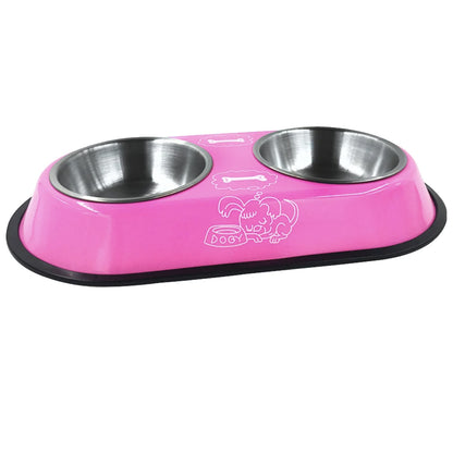 Pet Feeding Double Bowls Dog Cat Food Station Stainless Steel Water Food Bowls Feeder Solution for Dogs Cats Supplies