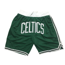 Embroidery Basketball Shorts Retro Sweat Vintage Bulls Magic Heat All Star Basketball Wear Shorts Zipper Pockets Just Men Don