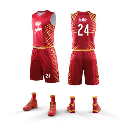 Hot Selling Sublimation Uniform Design Color Red Mens Basketball Jersey Custom