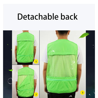 Custom Cargo Workwear Utility Fishing Mesh Multi Pocket Vest