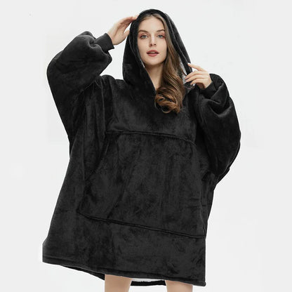 Sublimation Winter Pajamas Warm Hooded Blankets Wearable Blanket Oodie Oversized Hoodie Sherpa Custom Blanket Hoodie Oversized
