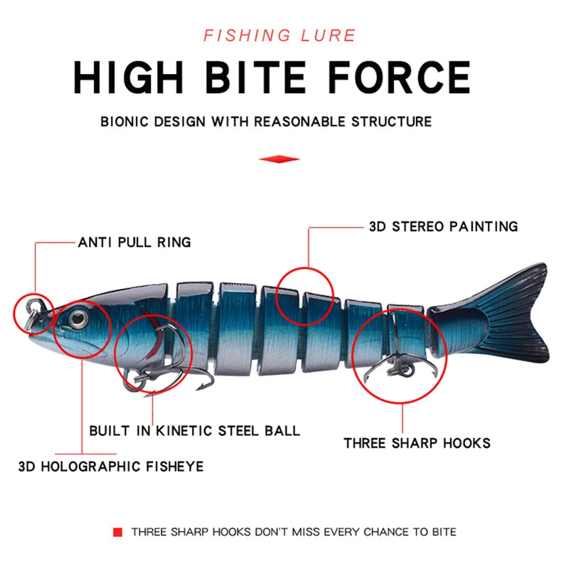 Fishing Bait Sinking Wobblers Fishing Tools 14cm28g17g Fishing LurefiShing Gaccessories  8 Segment Hard Lures for Fishing Lure