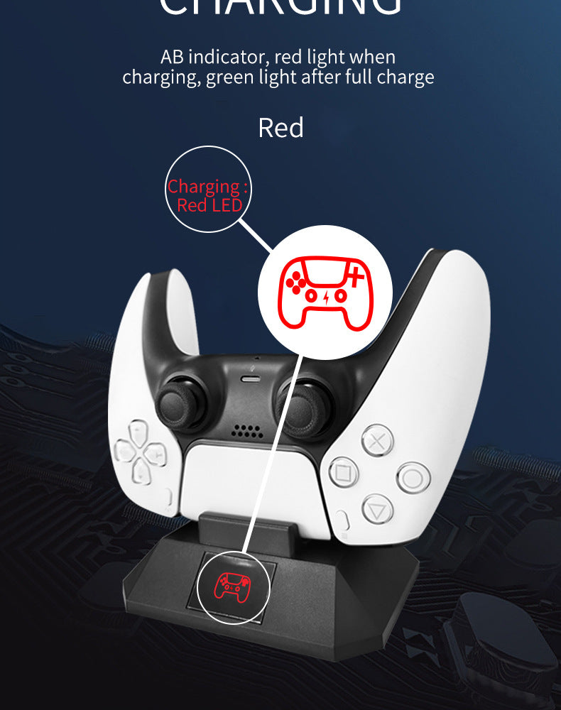 Single USB Fast Charge Expansion Dock for PS5 Controller Plastic Charger With LED Indicators
