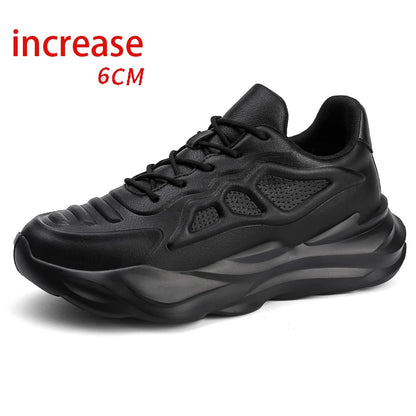 New Men's Breathable Sneakers Elevator Shoes Invisible Inner Height Increasing 7CM Summer Tennis Men Sports Shoes Heighten Shoes