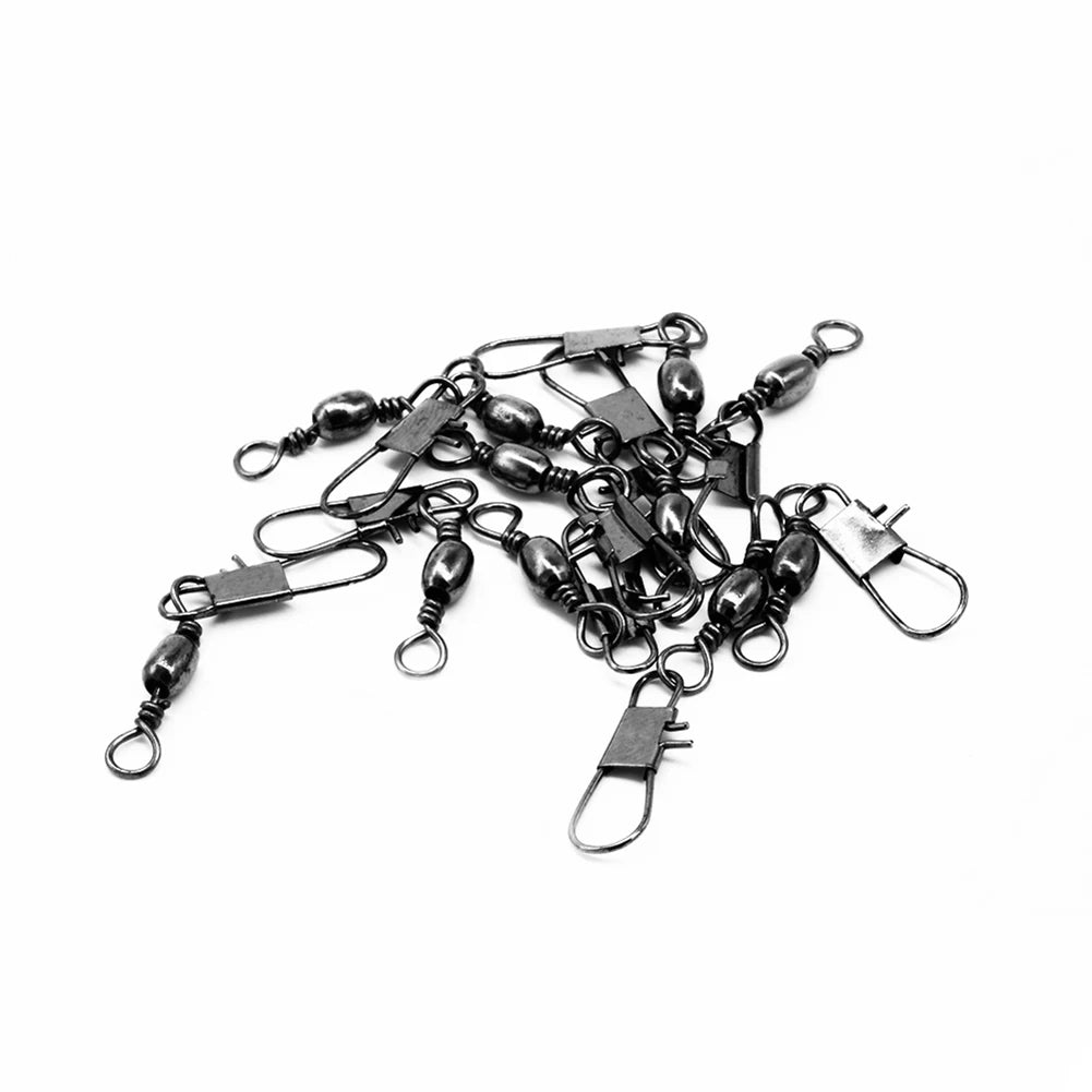 100pcs/Box 6 Size Swivel Fishing Connector Snap Pin Rolling Fishing Lure Tackle Alloy Fishing Gear Fish Tool Fishing Accessories