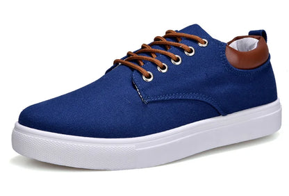 Fashion Canvas Men's Sneakers Black Lace Up Sping Shoes 2024 Classic Casual Vulcanized Shoes Size 46 47 Mens Spring Sport Shoes