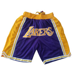 Embroidery Basketball Shorts Retro Sweat Vintage Bulls Magic Heat All Star Basketball Wear Shorts Zipper Pockets Just Men Don