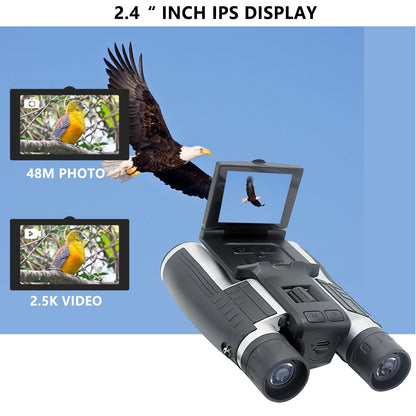 DT40 New 2.5K Resolution Digital Binoculars Camera 12X Optical Zoom 8X Digital Zoom Scope Camera Gadget Digital Telescope Camera