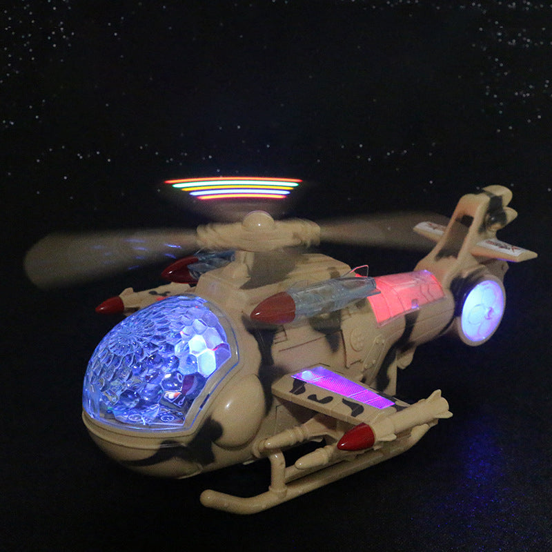 Electric Universal Colorful Music Fighter Model Toy Children's Plane Airplanes Helicopter Toys for Kids