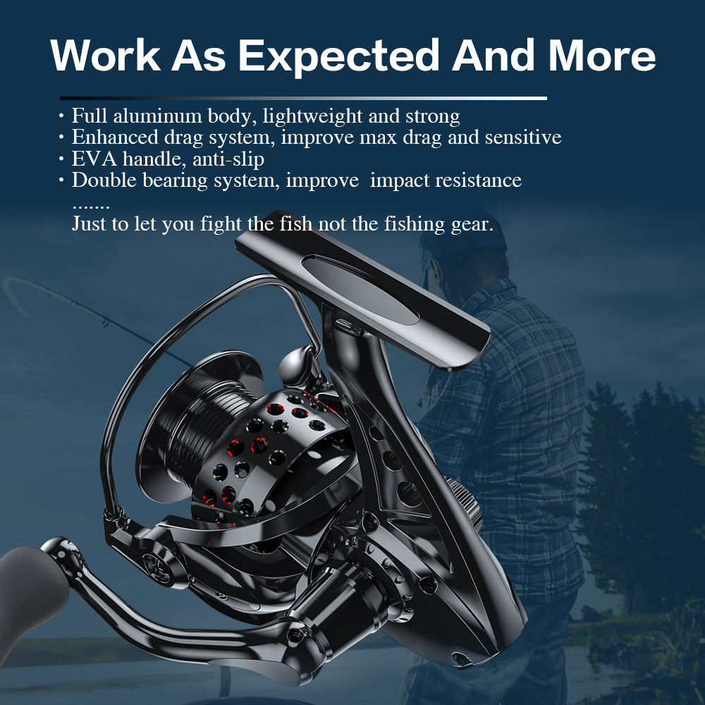 Ashconfish Wheel Saltwater Fishing Reel 2000 3000  5000 Series Fishing Tackle Carp Double Loading Spinning Fishing Reels